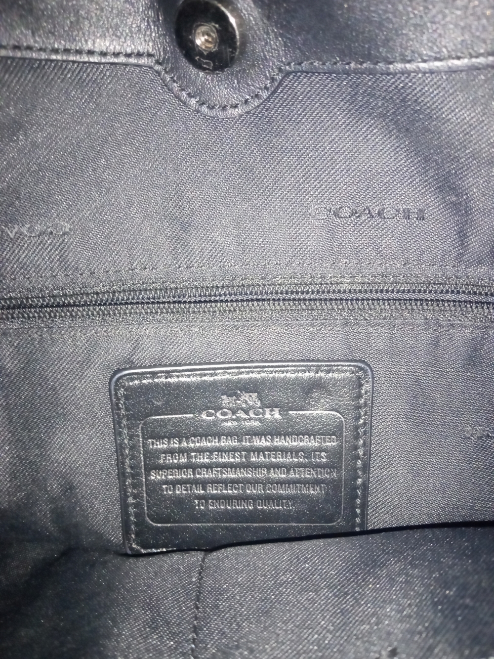 Coach Metallic Gunmetal Pebbled Leather Shoulder Bag Good Condition Medium Size - Picture 7 of 10